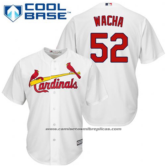 Camiseta Beisbol Hombre St. Louis Cardinals Michael Wacha 52 Blanco Primera Cool Base